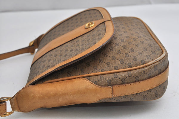 Authentic GUCCI Micro GG PVC Leather Shoulder Cross Body Bag Brown Junk 2026K