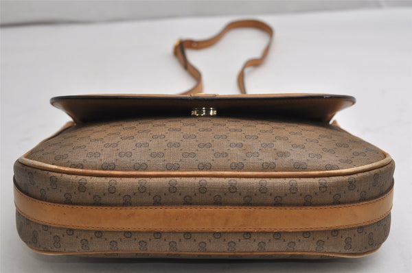Authentic GUCCI Micro GG PVC Leather Shoulder Cross Body Bag Brown Junk 2026K