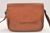 Authentic Burberrys Vintage Leather Shoulder Cross Body Bag Purse Brown 2027K
