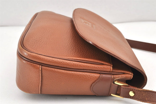 Authentic Burberrys Vintage Leather Shoulder Cross Body Bag Purse Brown 2027K