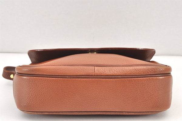 Authentic Burberrys Vintage Leather Shoulder Cross Body Bag Purse Brown 2027K