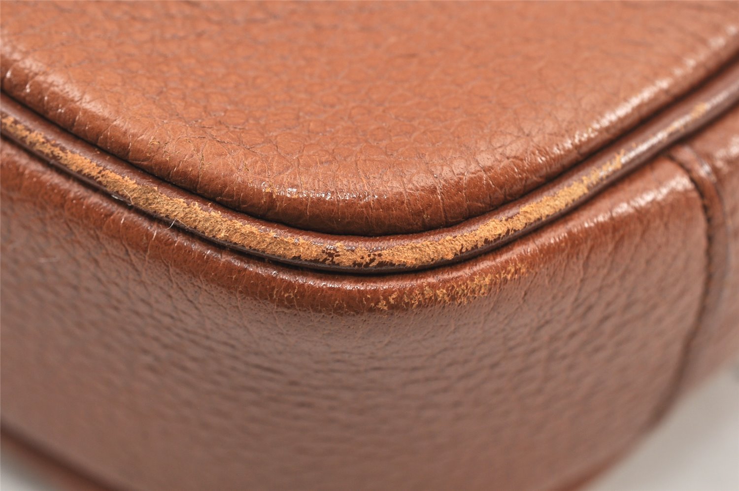 Authentic Burberrys Vintage Leather Shoulder Cross Body Bag Purse Brown 2027K