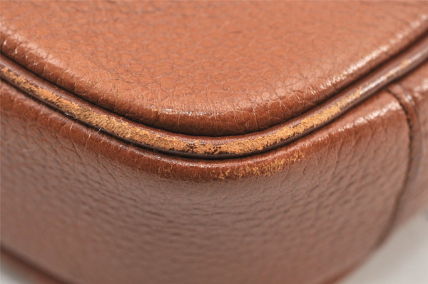 Authentic Burberrys Vintage Leather Shoulder Cross Body Bag Purse Brown 2027K
