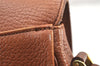 Authentic Burberrys Vintage Leather Shoulder Cross Body Bag Purse Brown 2027K