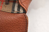 Authentic Burberrys Vintage Leather Shoulder Cross Body Bag Purse Brown 2027K