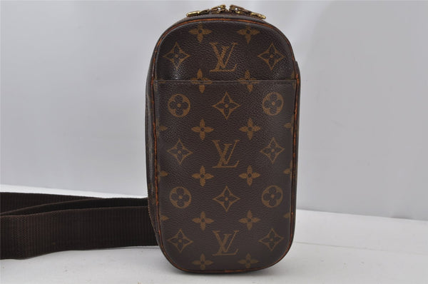 Authentic Louis Vuitton Monogram Pochette Gange Waist Body Bag M51870 LV 2028J