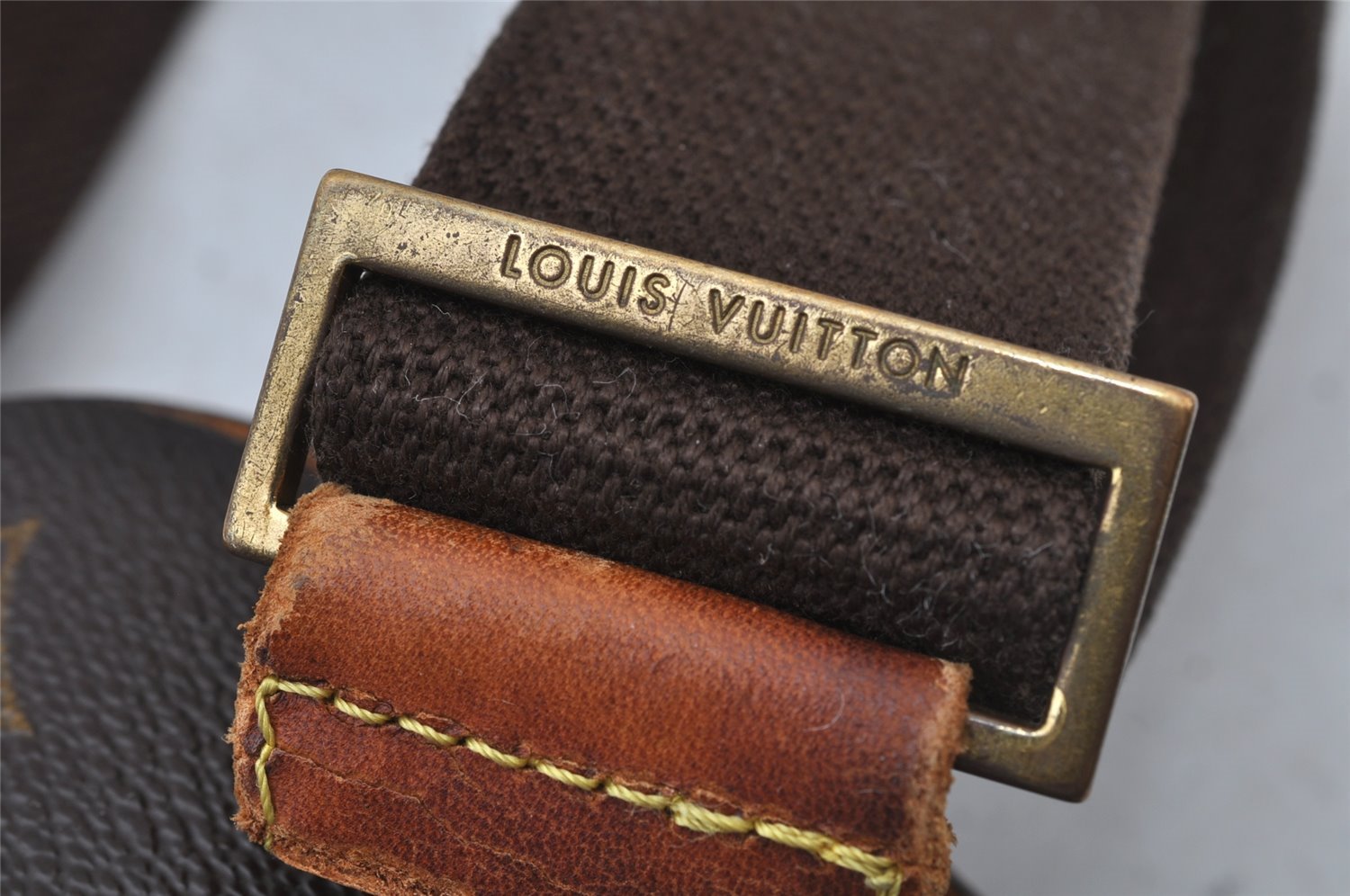 Authentic Louis Vuitton Monogram Pochette Gange Waist Body Bag M51870 LV 2028J