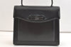 Authentic GIVENCHY Vintage Leather Hand Bag Purse Black 2028K