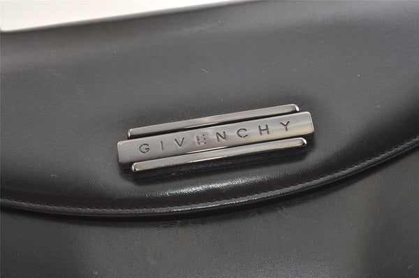 Authentic GIVENCHY Vintage Leather Hand Bag Purse Black 2028K