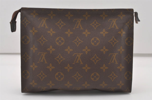 Auth Louis Vuitton Monogram Poche Toilette 26 Cosmetics Pouch Old Model LV 2034J