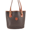 Authentic CELINE Macadam Blason Shoulder Hand Bag Purse PVC Leather Brown 2037K