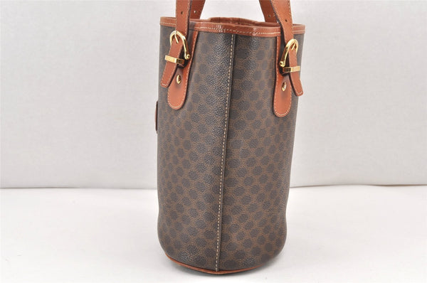 Authentic CELINE Macadam Blason Shoulder Hand Bag Purse PVC Leather Brown 2037K