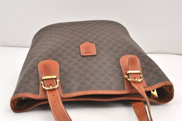 Authentic CELINE Macadam Blason Shoulder Hand Bag Purse PVC Leather Brown 2037K