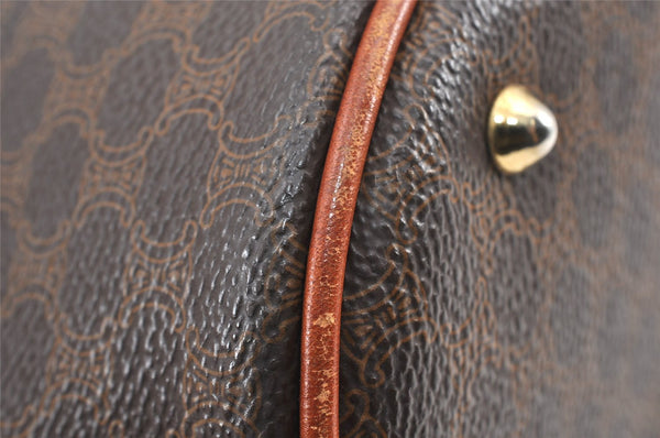 Authentic CELINE Macadam Blason Shoulder Hand Bag Purse PVC Leather Brown 2037K