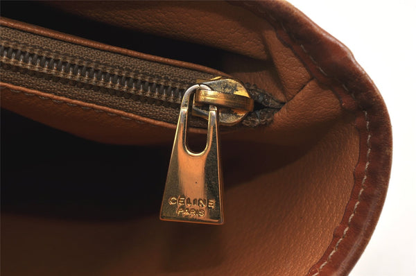 Authentic CELINE Macadam Blason Shoulder Hand Bag Purse PVC Leather Brown 2037K