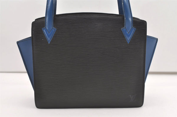 Authentic Louis Vuitton Epi Varenne Bi-color Hand Bag Black Blue M52385 LV 2038J