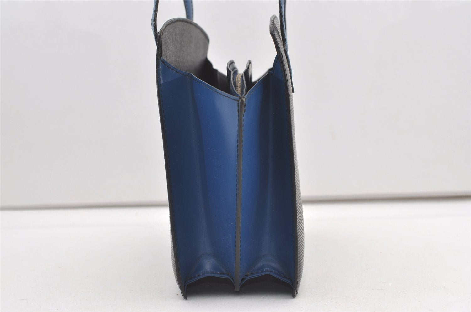 Authentic Louis Vuitton Epi Varenne Bi-color Hand Bag Black Blue M52385 LV 2038J