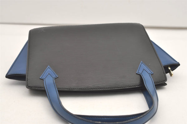 Authentic Louis Vuitton Epi Varenne Bi-color Hand Bag Black Blue M52385 LV 2038J