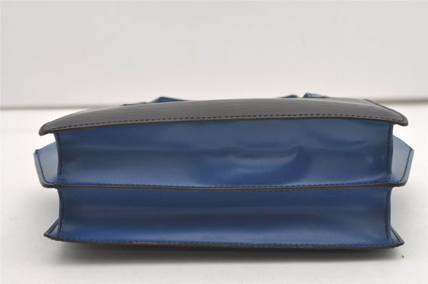 Authentic Louis Vuitton Epi Varenne Bi-color Hand Bag Black Blue M52385 LV 2038J