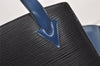 Authentic Louis Vuitton Epi Varenne Bi-color Hand Bag Black Blue M52385 LV 2038J