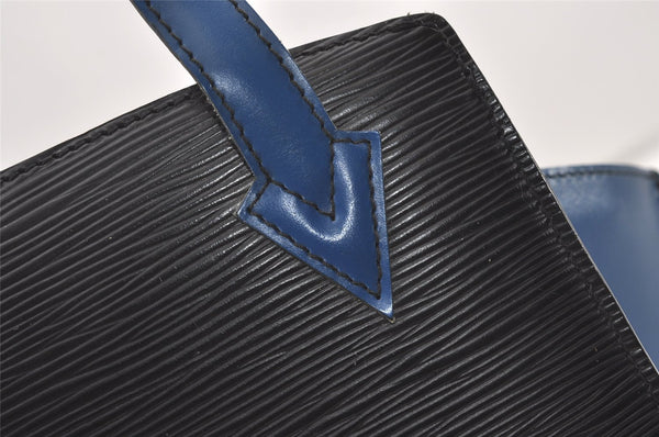 Authentic Louis Vuitton Epi Varenne Bi-color Hand Bag Black Blue M52385 LV 2038J