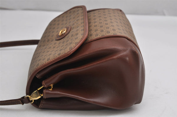 Authentic GUCCI Micro GG PVC Leather Shoulder Cross Body Bag Purse Brown 2038K