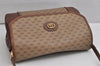 Authentic GUCCI Micro GG PVC Leather Shoulder Cross Body Bag Purse Brown 2038K