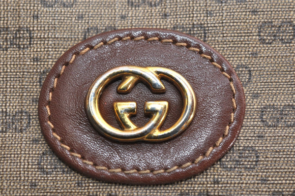 Authentic GUCCI Micro GG PVC Leather Shoulder Cross Body Bag Purse Brown 2038K