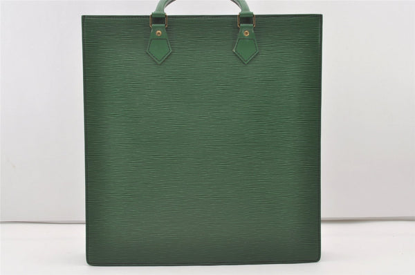 Authentic Louis Vuitton Epi Leather Sac Plat Hand Bag M52074 Green LV 2040J