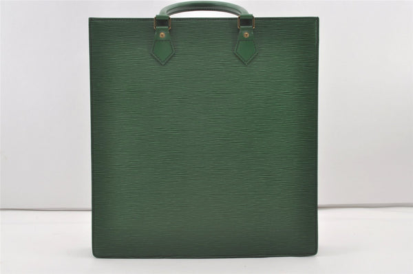 Authentic Louis Vuitton Epi Leather Sac Plat Hand Bag M52074 Green LV 2040J