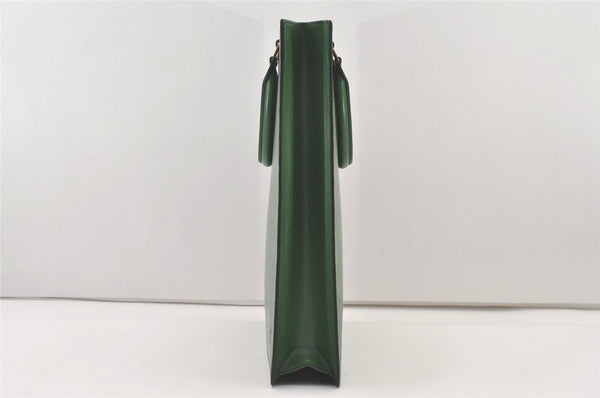 Authentic Louis Vuitton Epi Leather Sac Plat Hand Bag M52074 Green LV 2040J