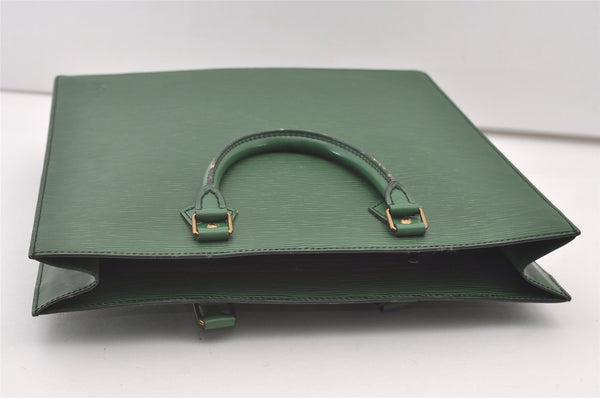 Authentic Louis Vuitton Epi Leather Sac Plat Hand Bag M52074 Green LV 2040J