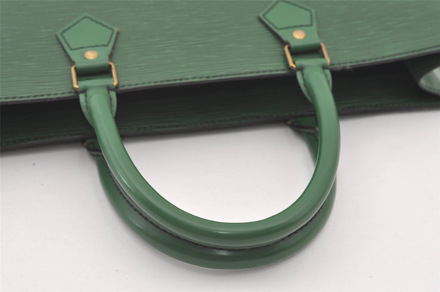 Authentic Louis Vuitton Epi Leather Sac Plat Hand Bag M52074 Green LV 2040J