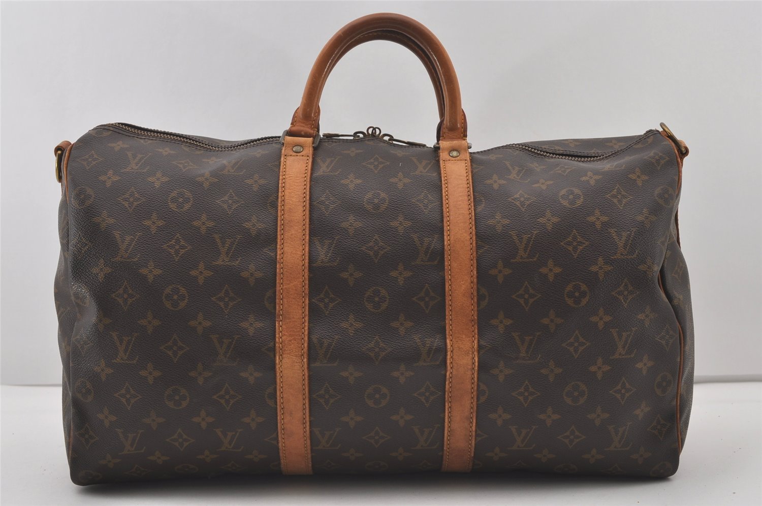 Authentic Louis Vuitton Monogram Keepall Bandouliere 50 M41416 Boston Bag 2042J