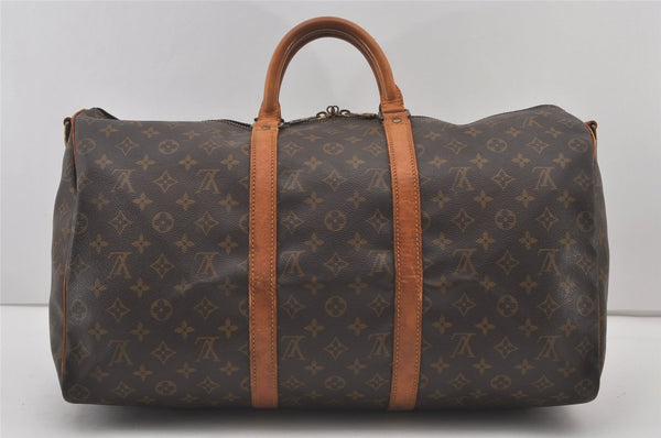 Authentic Louis Vuitton Monogram Keepall Bandouliere 50 M41416 Boston Bag 2042J