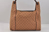 Authentic GUCCI Shoulder Hand Bag GG Canvas Leather 101292 Brown 2043K