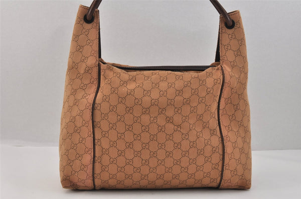 Authentic GUCCI Shoulder Hand Bag GG Canvas Leather 101292 Brown 2043K
