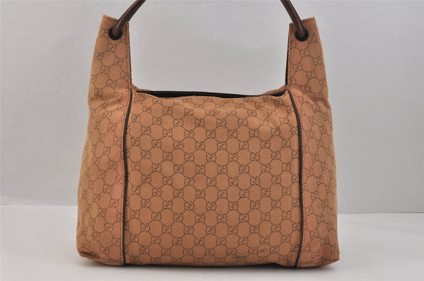 Authentic GUCCI Shoulder Hand Bag GG Canvas Leather 101292 Brown 2043K