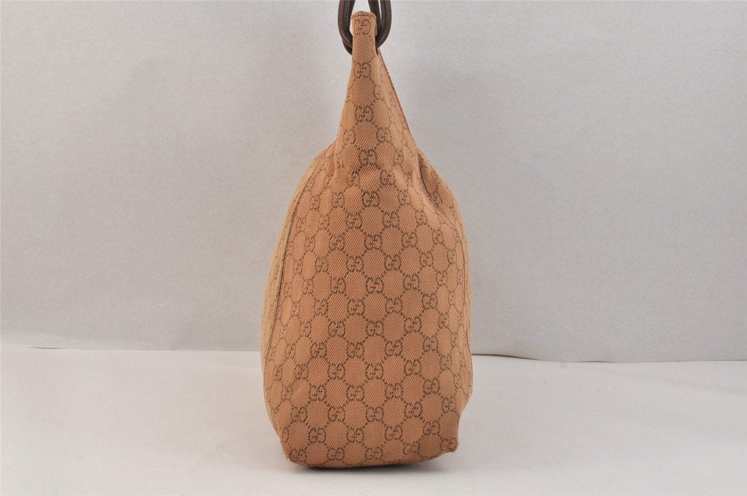 Authentic GUCCI Shoulder Hand Bag GG Canvas Leather 101292 Brown 2043K