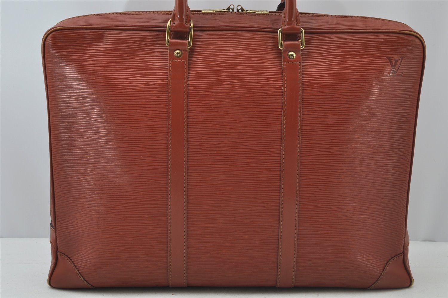 Authentic Louis Vuitton Epi Porte Documents Voyage Briefcase M54473 Brown 2046J
