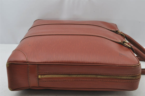 Authentic Louis Vuitton Epi Porte Documents Voyage Briefcase M54473 Brown 2046J