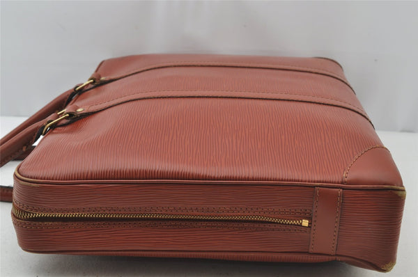Authentic Louis Vuitton Epi Porte Documents Voyage Briefcase M54473 Brown 2046J