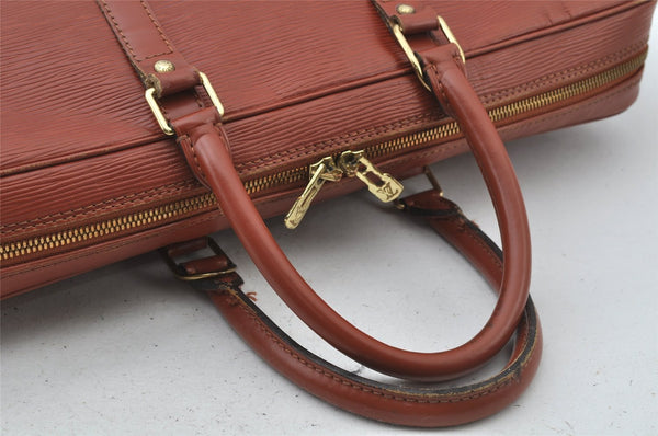 Authentic Louis Vuitton Epi Porte Documents Voyage Briefcase M54473 Brown 2046J