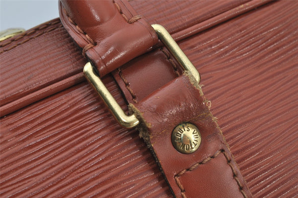 Authentic Louis Vuitton Epi Porte Documents Voyage Briefcase M54473 Brown 2046J