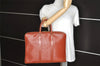 Authentic Louis Vuitton Epi Porte Documents Voyage Briefcase M54473 Brown 2046J