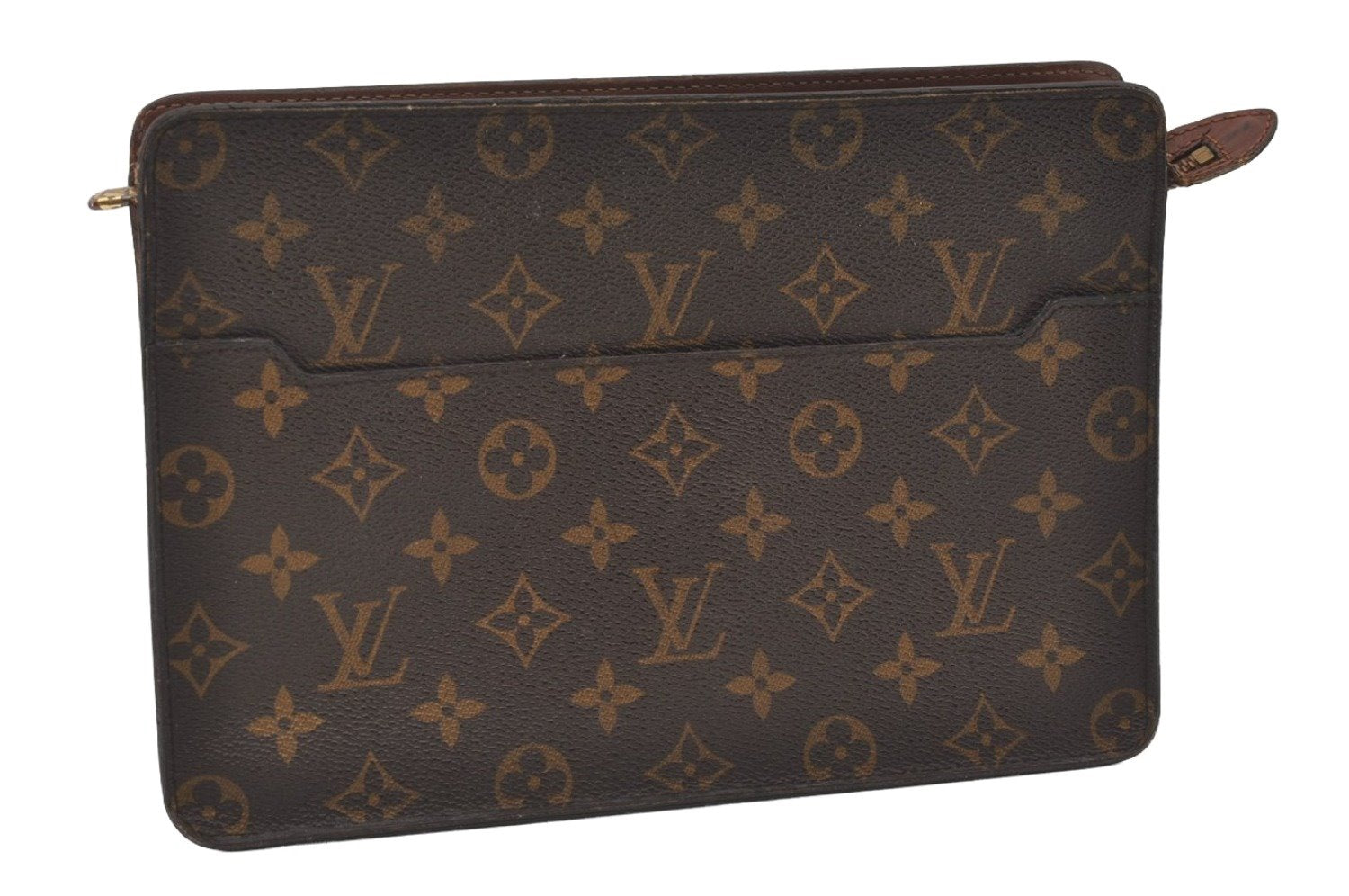 Authentic Louis Vuitton Monogram Pochette Homme Clutch Hand Bag M51795 LV 2049J