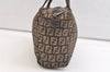 Authentic FENDI Zucchino Vintage Hand Bag Purse Canvas Leather Brown 2051K