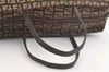 Authentic FENDI Zucchino Vintage Hand Bag Purse Canvas Leather Brown 2051K