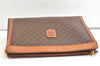 Authentic CELINE Macadam Blason Pattern Clutch Hand Bag PVC Leather Brown 2053K