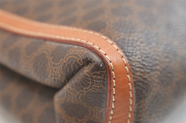Authentic CELINE Macadam Blason Pattern Clutch Hand Bag PVC Leather Brown 2053K